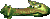 Sprite of a green Krockhead from Donkey Kong Country 2: Diddy's Kong Quest