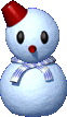 Sprite of a Snowman from Mario Kart 64