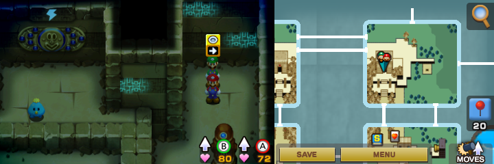 Third block in Oho Oasis of Mario & Luigi: Superstar Saga + Bowser's Minions.
