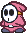 Battle idle animation of a pink Shy Guy from Paper Mario