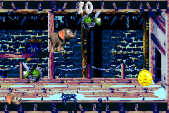 Ellie the Elephant in the second Bonus Level of Murky Mill in the Game Boy Advance remake of Donkey Kong Country 3