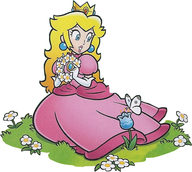 Official 2D artwork of Princess Peach from promotional material.