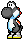 A sprite of a Black Yoshi from Yoshi's Island DS.