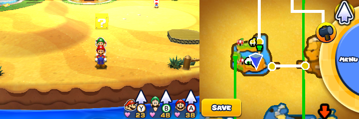 Block 42 in Doop Doop Dunes of Mario & Luigi: Paper Jam.