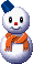 Sprite of a Snowman from Mario Kart DS