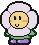 Battle idle animation of a Crazee Dayzee from Paper Mario