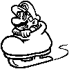 Ice Skating Mario Stamp from Super Mario 3D World.