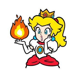Fire Princess Peach stamp from Super Mario 3D World + Bowser's Fury.