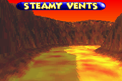 Screenshot of a track opening in the 2004 voxel engine build of Banjo-Pilot, for comparison with Diddy Kong Pilot's 2003 build