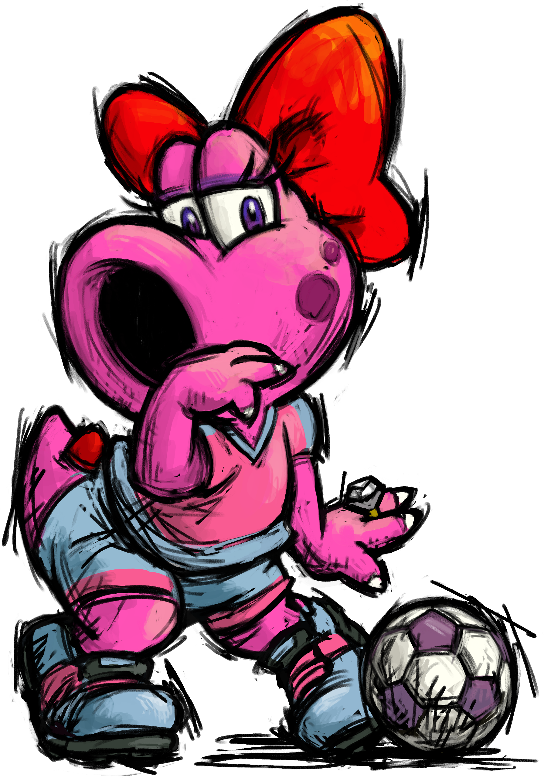 Birdo as depicted in Super Mario Strikers.