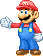 Mario in the game selection menu screen