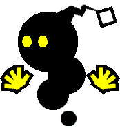 Sprite of a Yellow Magiblot from Super Paper Mario.