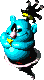 A Baba Yaga, an unused enemy from Super Mario RPG: Legend of the Seven Stars resembling a blue Fautso.