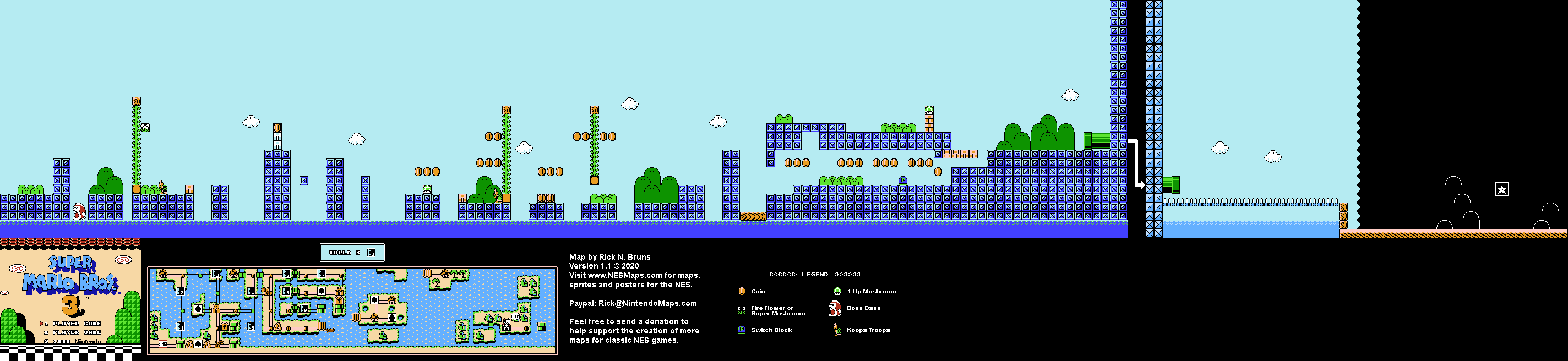 Map of World 3-8 (Super Mario Bros. 3)