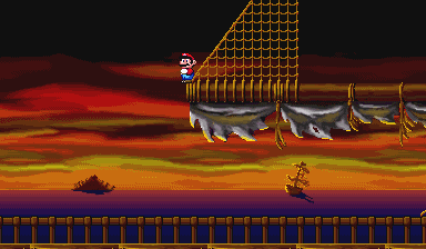 Mario in the level Ship 1.