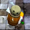 Wario picks up a Barrel Buster from Mirror Mansion