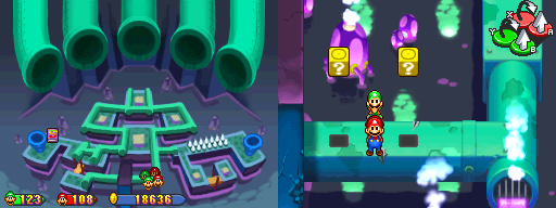 Last two blocks in Peach's Castle Cellar of the Mario & Luigi: Partners in Time.