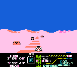 Screenshot of a segment of Course-3 from Famicom Grand Prix II: 3D Hot Rally