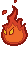 Battle idle animation of a Lava Bubble from Paper Mario