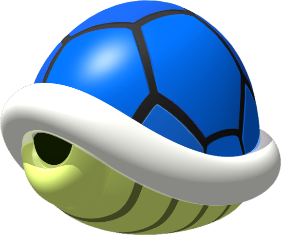 Artwork of a Blue Shell from New Super Mario Bros.