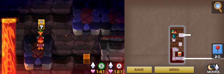 Eighteenth block in Bowser's Castle of Mario & Luigi: Superstar Saga + Bowser's Minions.