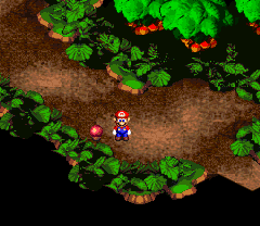 Second Mushroom/Amanita in Forest Maze of Super Mario RPG: Legend of the Seven Stars.