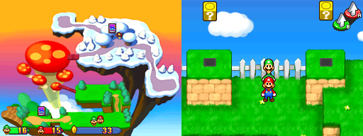 First two blocks in Hollijolli Village of the Mario & Luigi: Partners in Time.