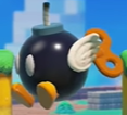 A Mega Bob-omb with wings in the Super Mario 3D World style from Super Mario Maker 2
