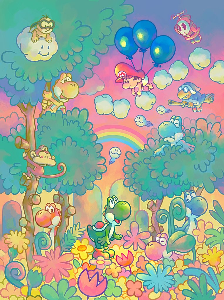 Promotional artwork of a scene in Yoshi Touch & Go.
