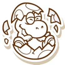 A Baby Yoshi hatching