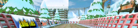 The course banner for DK Summit from Mario Kart Wii.