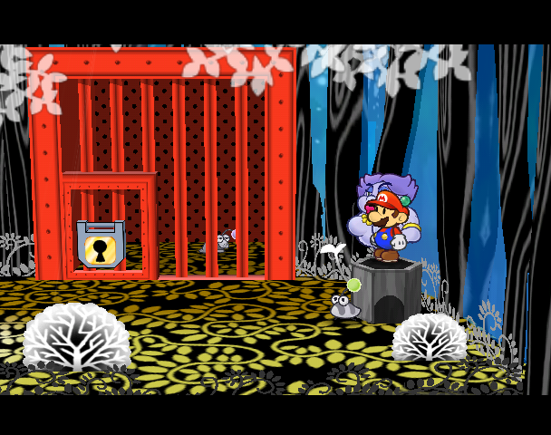 File:PMTTYD The Great Tree Red Cage with Puni Elder.png