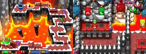 Seventh, eighth and ninth blocks in Bowser's Castle of the Mario & Luigi: Partners in Time.