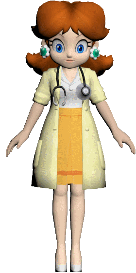 Animated image of Dr. Daisy from Dr. Mario World