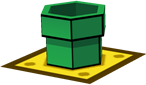 A Green Warp Pipe in Paper Mario: The Thousand-Year Door.