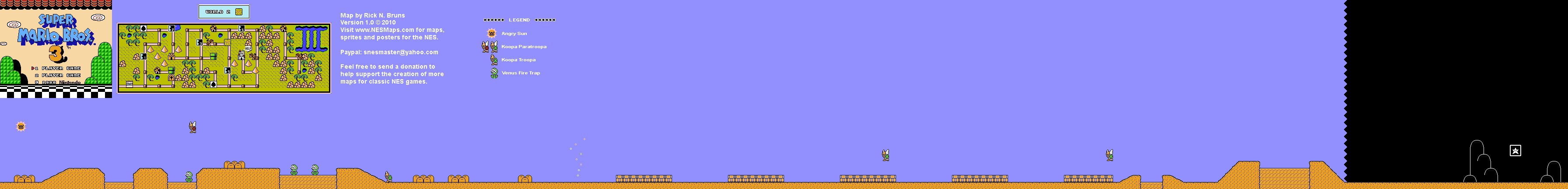 Map of World 2-Desert of Super Mario Bros. 3