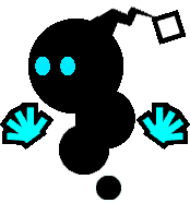 Sprite of a Blue Magiblot from Super Paper Mario.