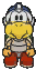 Sprite of a Hammer Bro from the Audience, facing the viewer, from Paper Mario: The Thousand-Year Door.