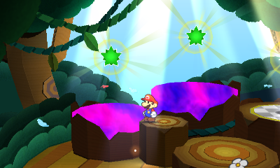 Second paperization spot in Wiggler's Tree House of Paper Mario: Sticker Star.