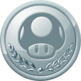 A silver 1-Up Rally medal in New Super Mario Bros. U