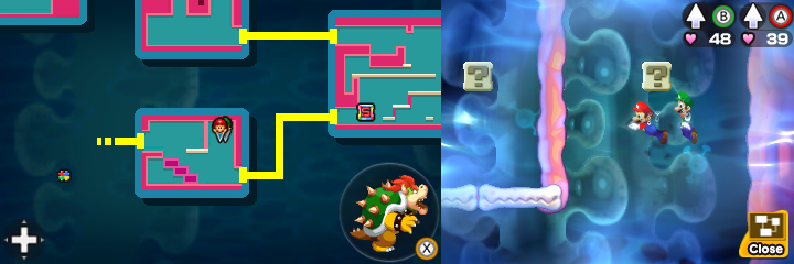 Blocks 21 and 22 in Pump Works of Mario & Luigi: Bowser's Inside Story + Bowser Jr.'s Journey.
