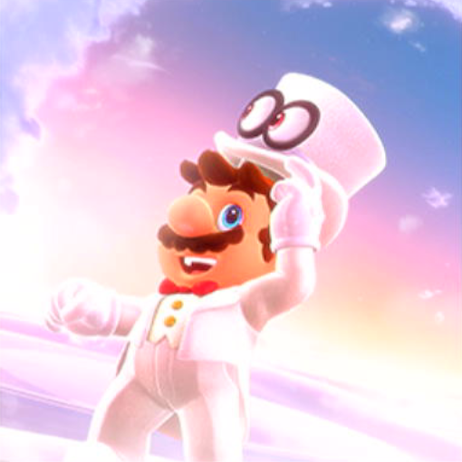 File:NSO SMO July 2022 Week 6 - Character - Wedding-outfit Mario (Character with Background).png