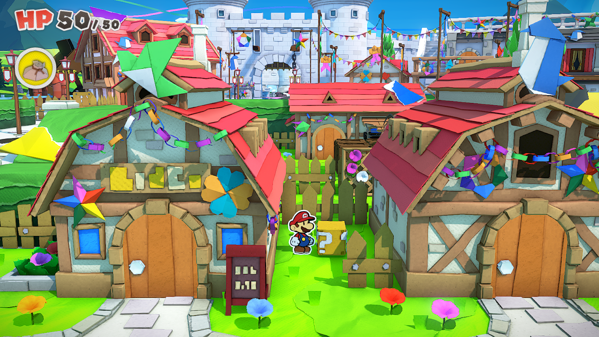 Third ? Block in Toad Town of The Origami King.