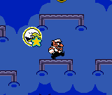 Wario getting zapped by Mr. Moon