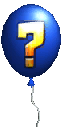A sprite of a blue balloon from Donkey Kong Barrel Blast