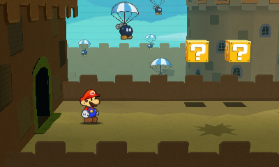 First two ? Blocks in Goomba Fortress of Paper Mario: Sticker Star.