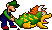 Luigi tugging on Bowser (MS-DOS)