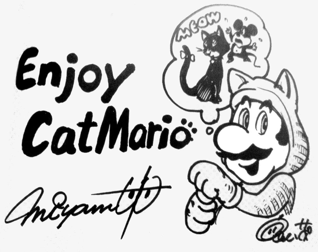 File:Cat Mario - Shigeru Miyamoto drawing.jpg - Super Mario Wiki, the ...