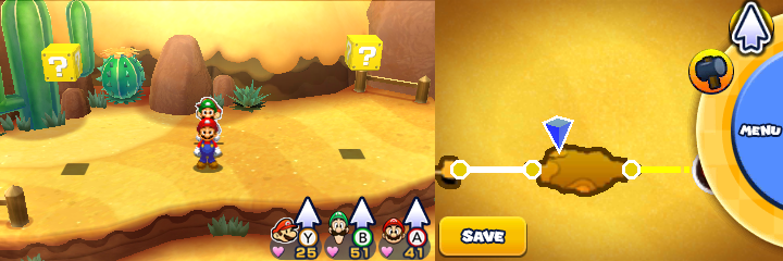 Blocks 56-57 in Doop Doop Dunes of Mario & Luigi: Paper Jam.