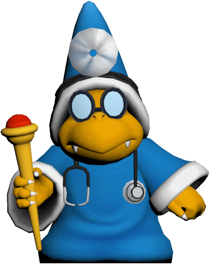 Animated image of Dr. Kamek from Dr. Mario World